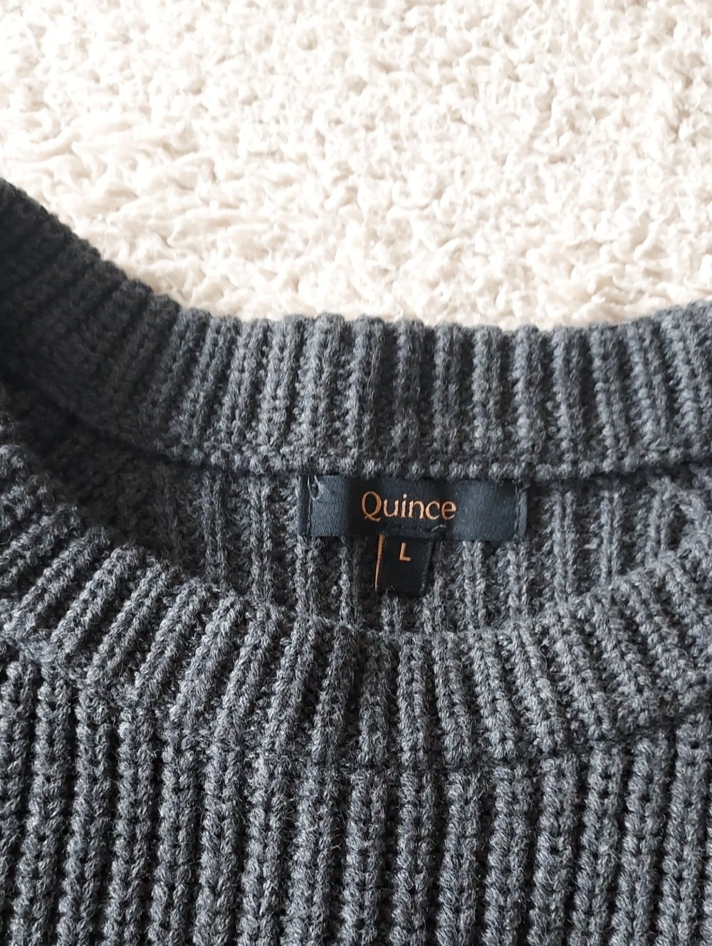 EUC QUINCE cotton fisherman sweater - Picture 2 of 9